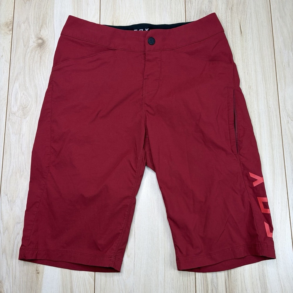 Fox Ranger Mountain Bike Shorts Mens 28 Red MTB Belted Waist